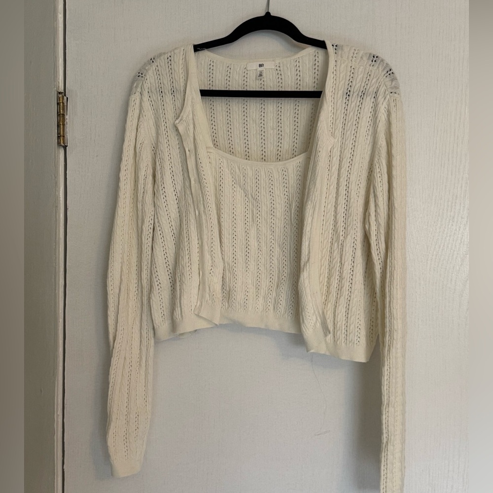 BP Cream Cardigan Sweater Set